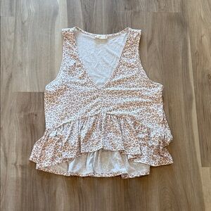 Altar'd State Cream and Tan Leopard Tank Top